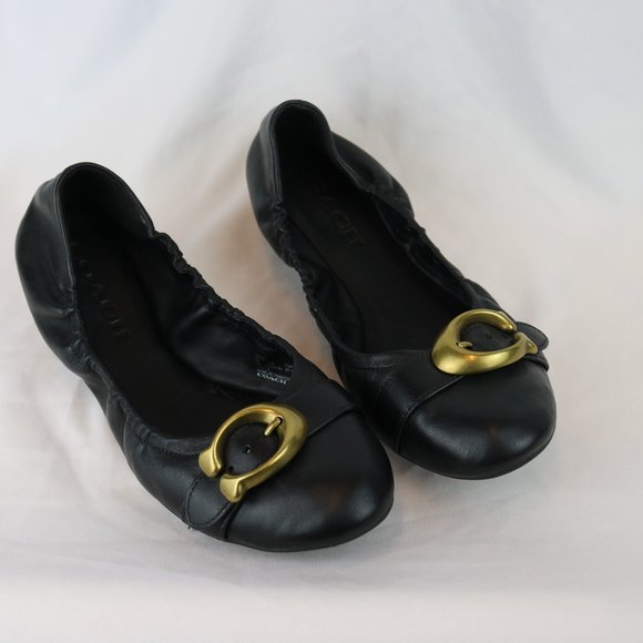 Coach Stanton Black Ballet Flats womens size 7